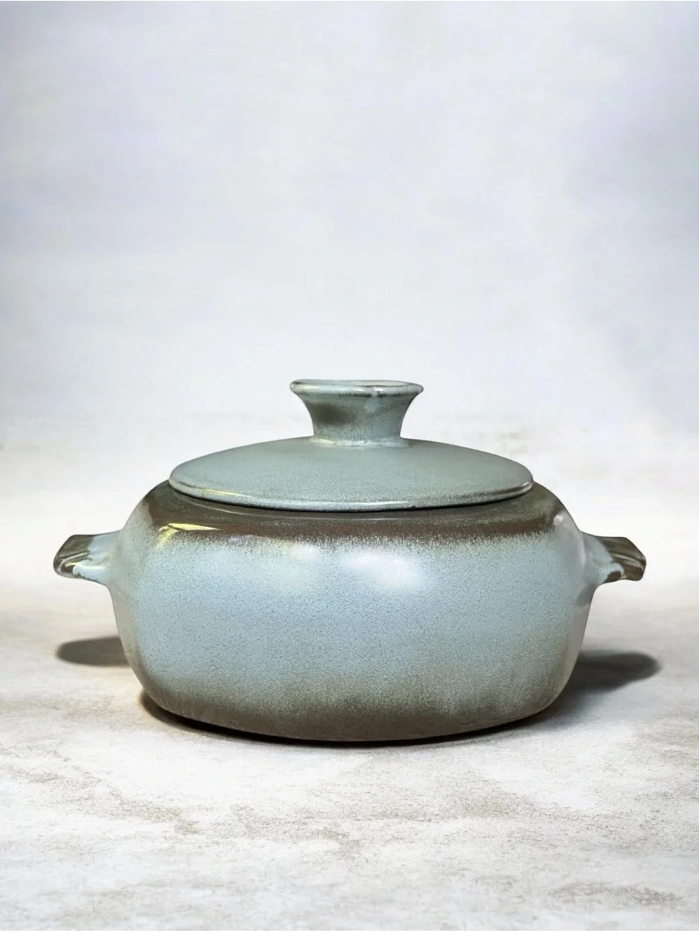 RARE Vintage Frankoma Ceramic Covered Casserole in Woodland Moss